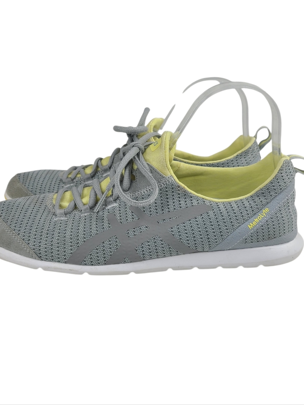 ASICS Metrolyte Gray & Yellow Lightweight Low-profile Sneakers Women's Size 10